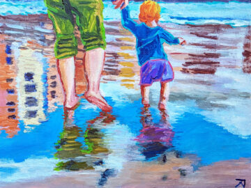 Baby walk on the beach